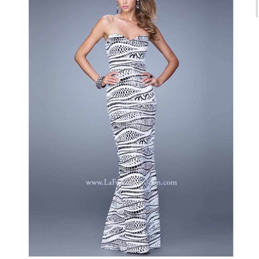 La Femme 21155 Sparkly Strapless Dress